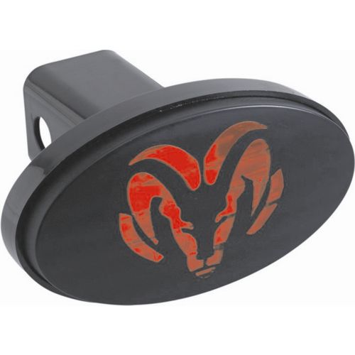 Hitch Cover with LED Light, 2" Receiver size; Oval with Dodge Ram Logo